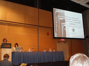 Pilar Moreno defiende su ponencia en el 74º Congreso de la IFLA en Quebec