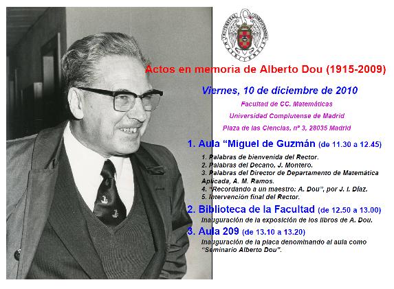 Actos en memoria de Alberto Dou (1915-2009)