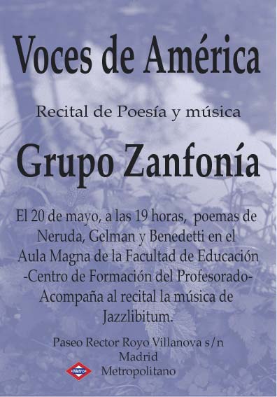 Cartel recital Voces de Amrica