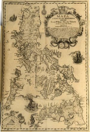 Fotografa de un mapa de filitpinas de 1749