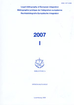 Bibliografa jurdica de la integracin europea. 2007