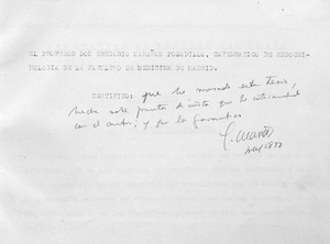 Certificado manuscrito de Maran
