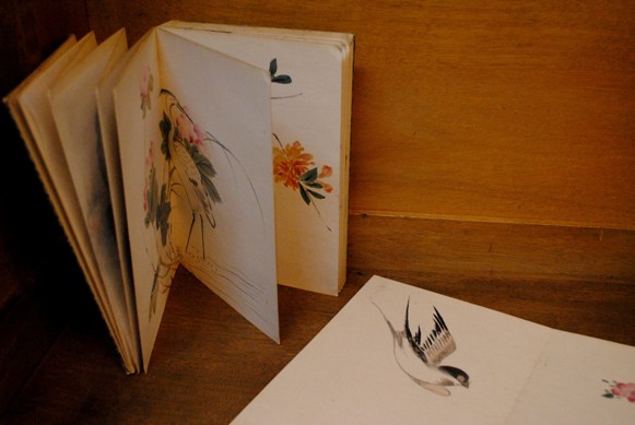 Manual de dibujo y pintura, de inspiracin china. Fin del periodo Edo-Meiji. Orihon. Pintado a mano- J-C/9