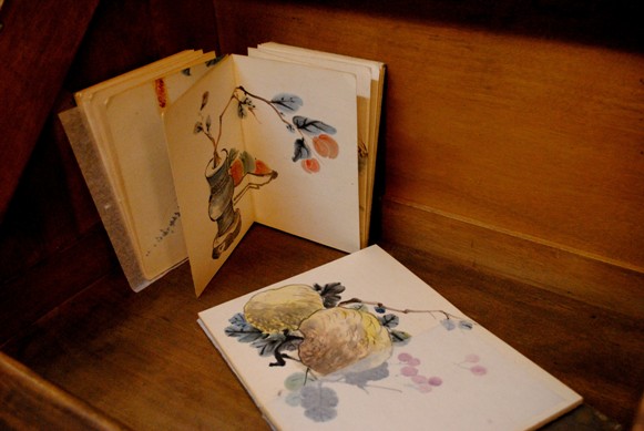 Manual de dibujo y pintura, de inspiracin china. Fin del periodo Edo-Meiji. Orihon. Pintado a mano- J-C/9