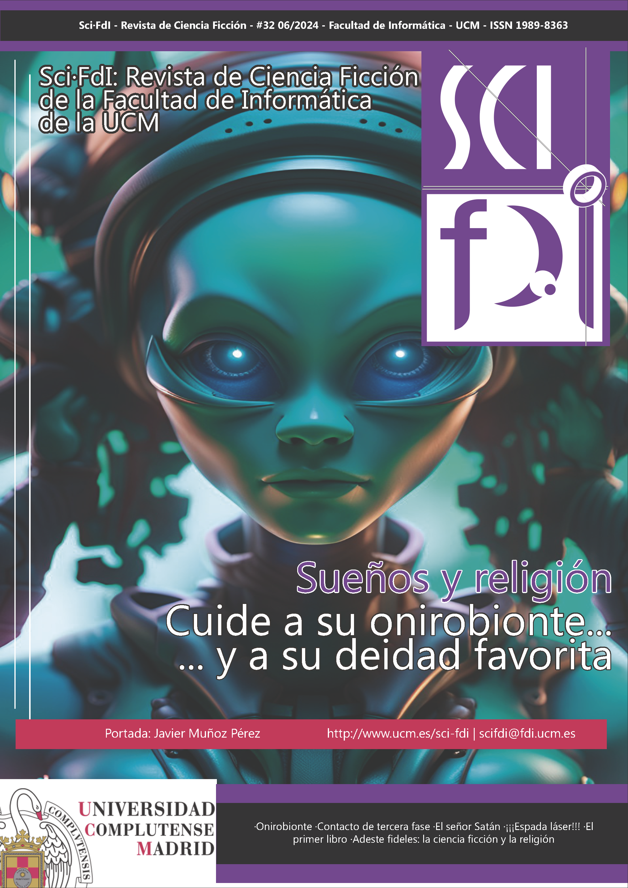 Portada del nmero SciFdi:<br/>Revista de ciencia ficcin, 2024 Junio 1; (32) Nmero 32 Sci-FdI
