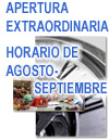 Apertura extraordinaria. Horario de agosto y septiembre