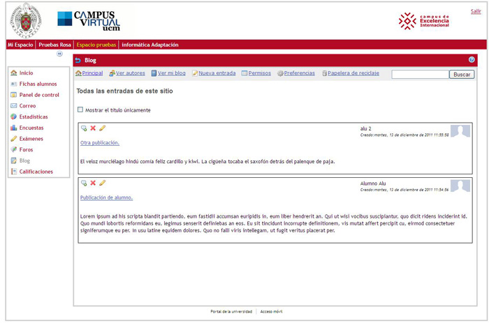 Imagen de la herramienta Blog