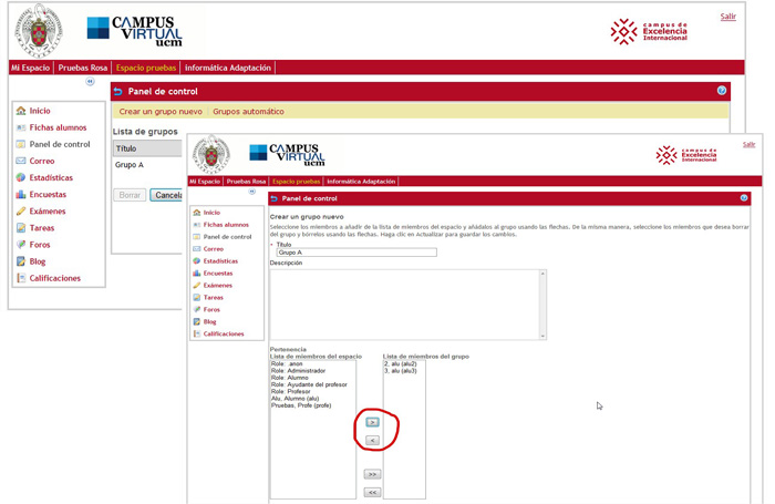 Imagen de la creaci�n de Grupos de Trabajo