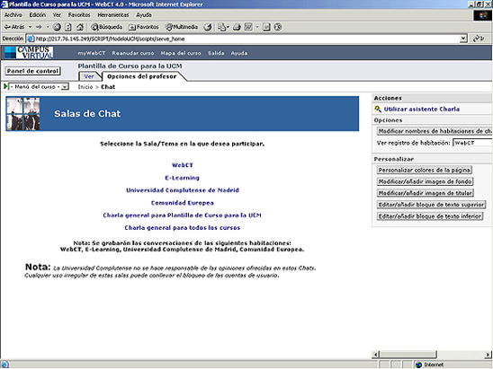 Imagen de la herramienta Charla (Chat)